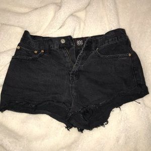 BDG Urban Outfitters Distressed black denim shorts